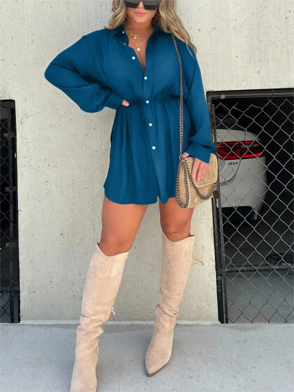 Valentina  | Trendy satijnen romper jurk
