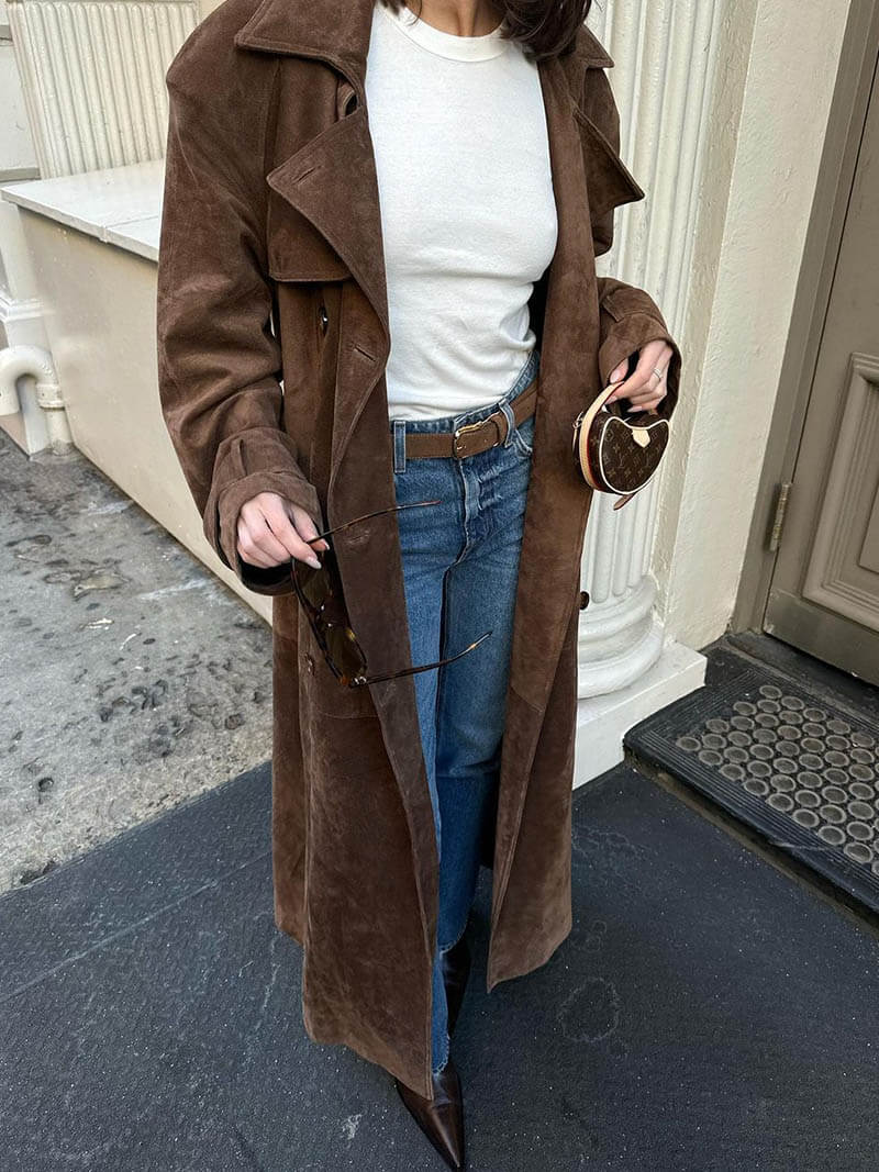 Nova | faux suede Trenchcoat