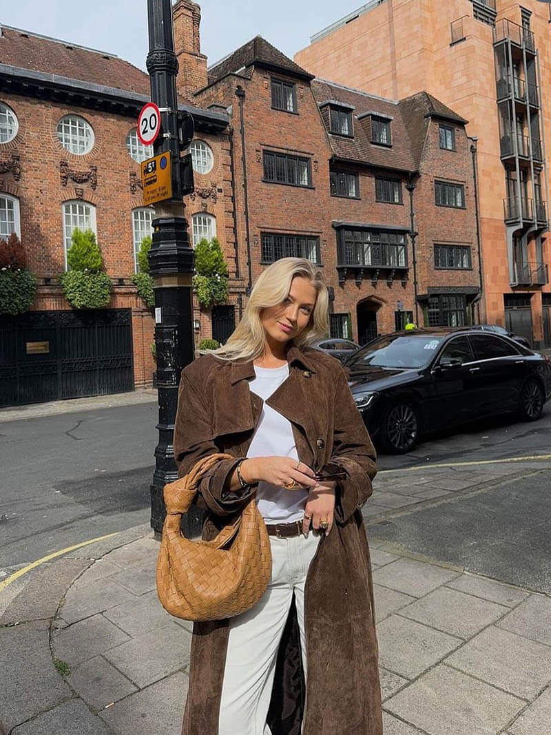 Nova | faux suede Trenchcoat